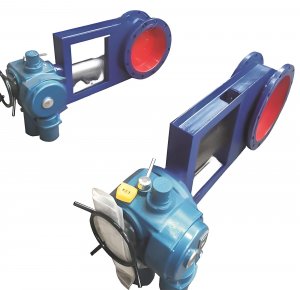 圓形電動調節插板閥DN300，國產電動插板